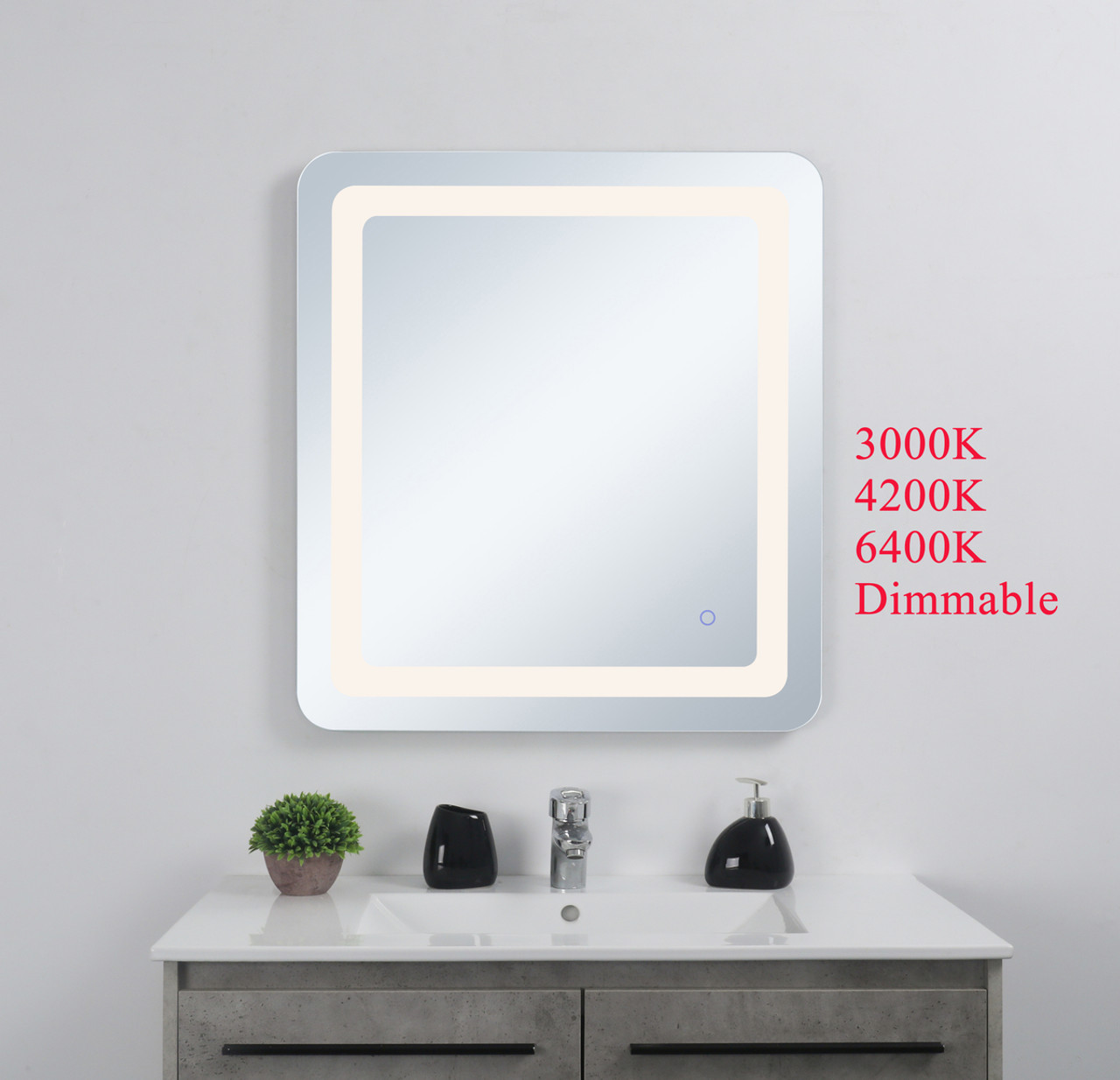 Elegant Decor MRE32430 Genesis 24in x 30in soft edge LED mirror