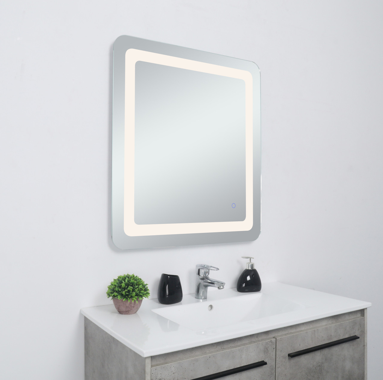 Elegant Decor MRE32430 Genesis 24in x 30in soft edge LED mirror