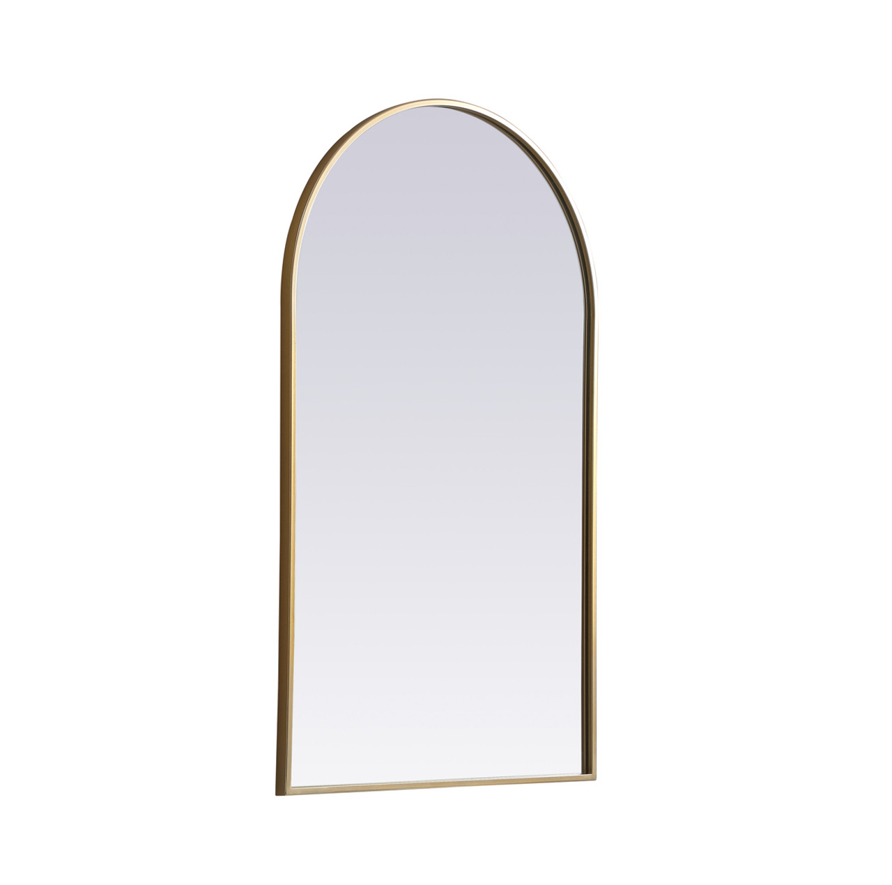 Elegant Decor MR1A2440BRS Metal Frame Arch Mirror 24x40 Inch in Brass