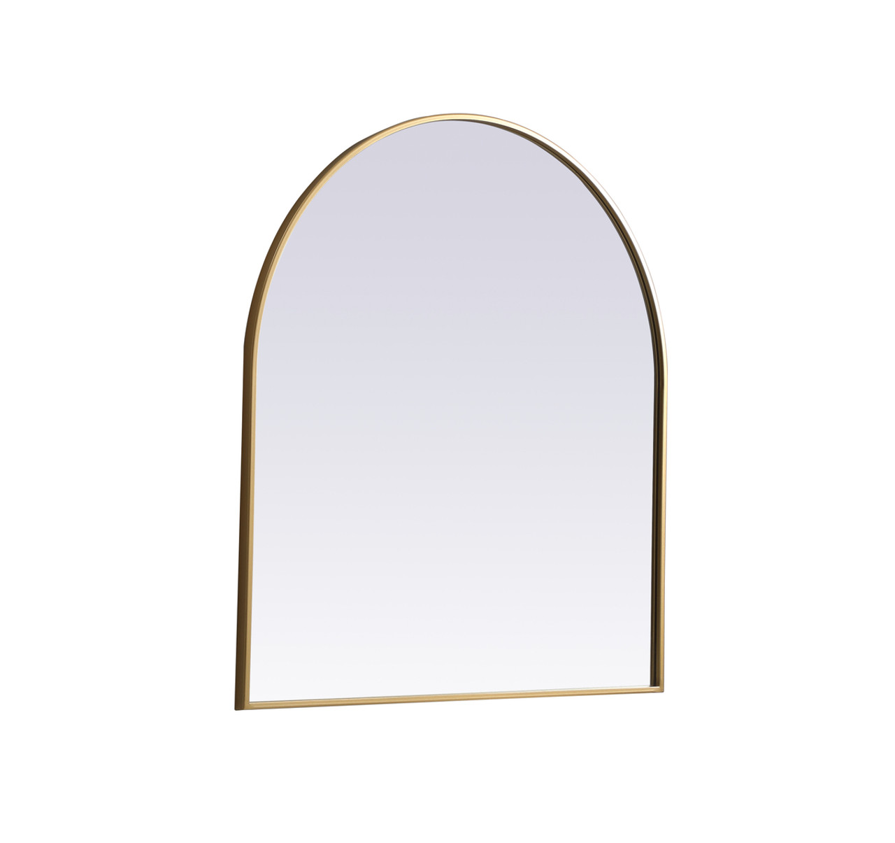 Elegant Decor MR1A3336BRS Metal Frame Arch Mirror 33x36 Inch in Brass