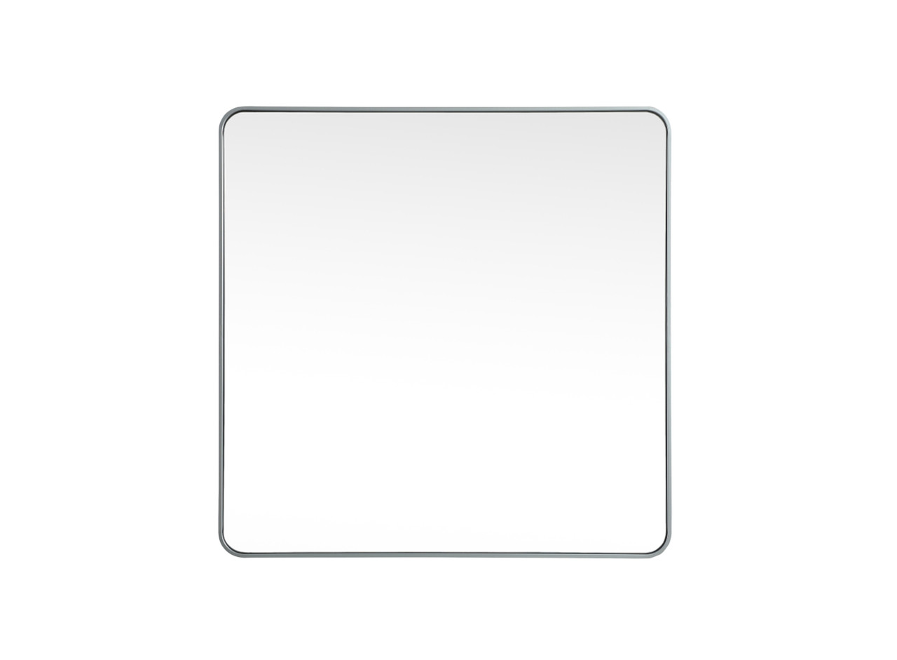 Elegant Decor MR804242S Soft corner metal square mirror 42x42 inch in Silver