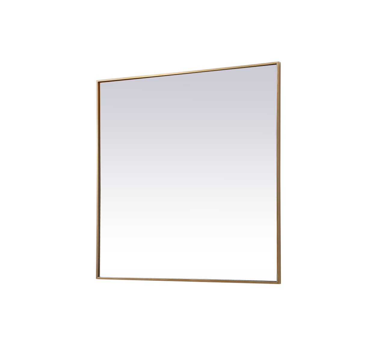 Elegant Decor MR44242BR Metal Frame Square Mirror 42 inch in Brass