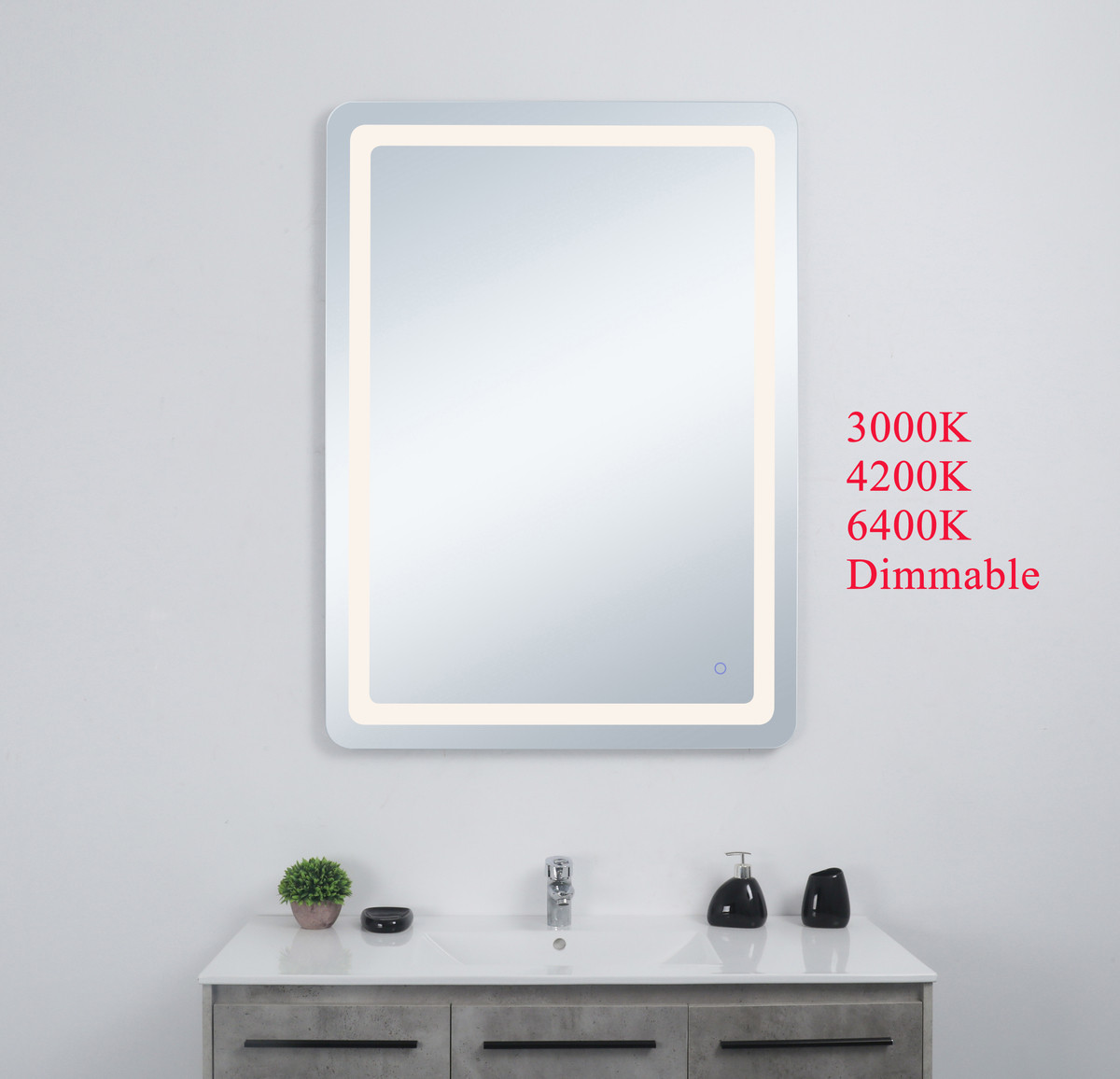 Elegant Decor MRE33648 Genesis 36in x 48in soft edge LED mirror