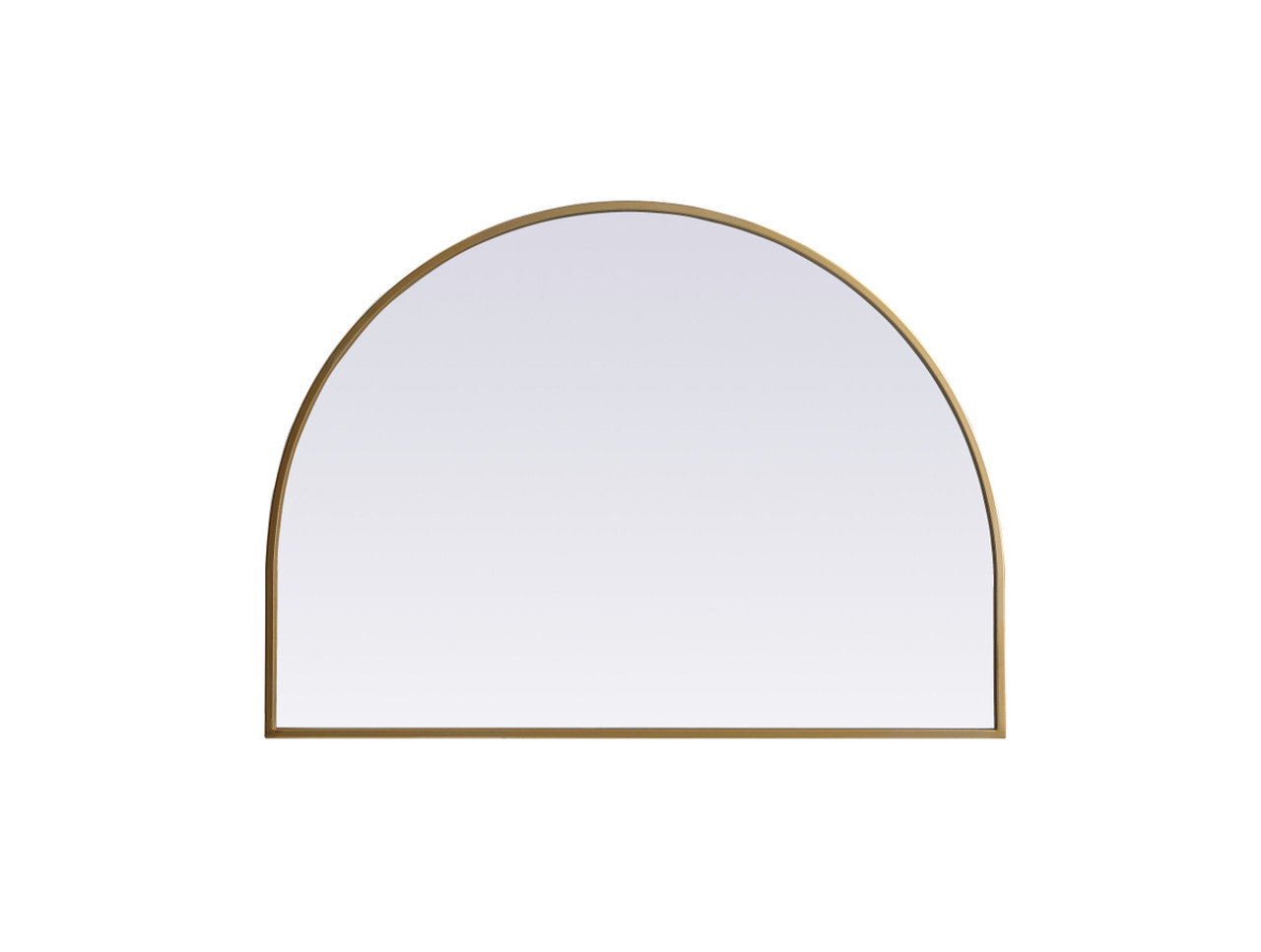 Elegant Decor MR1A3324BRS Metal Frame Arch Mirror 33x24 Inch in Brass