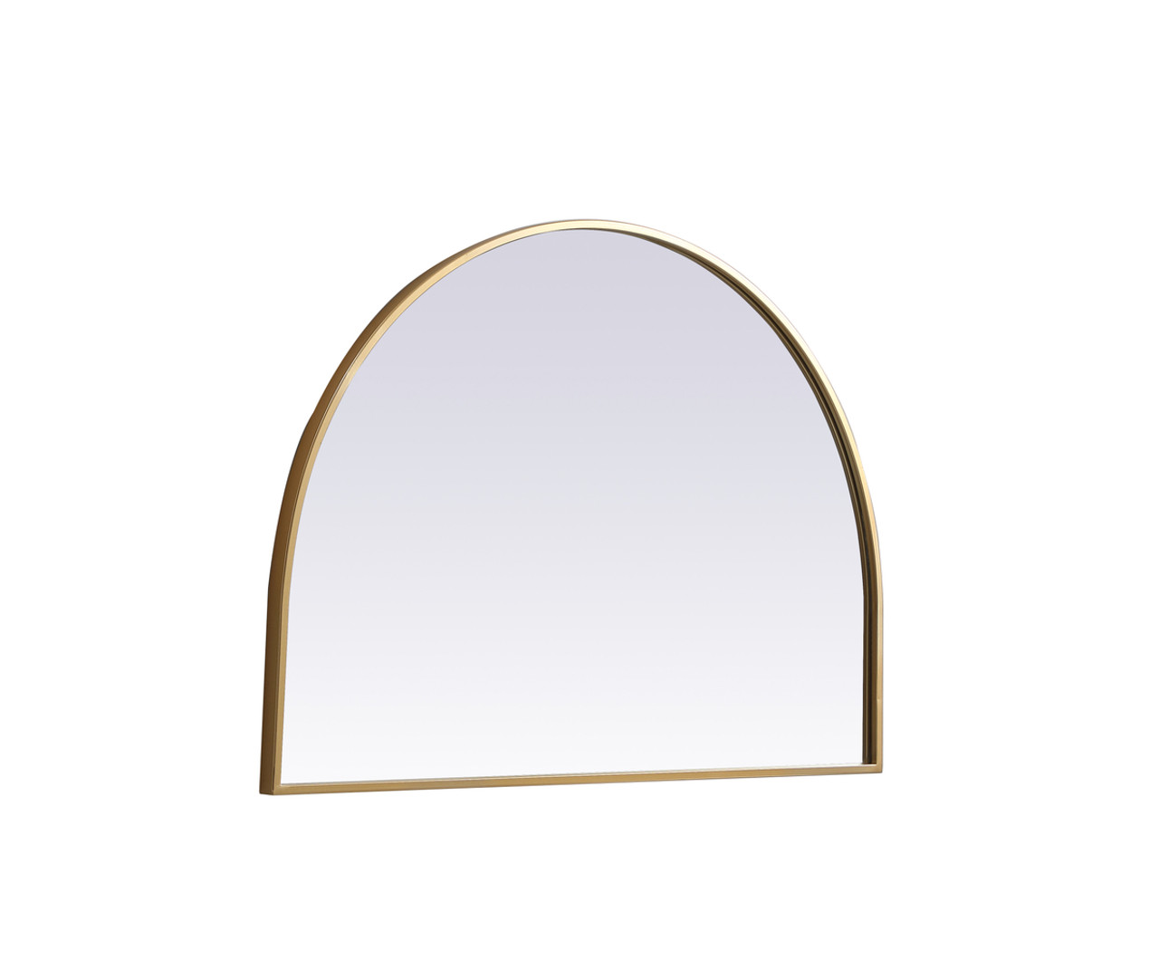 Elegant Decor MR1A3324BRS Metal Frame Arch Mirror 33x24 Inch in Brass