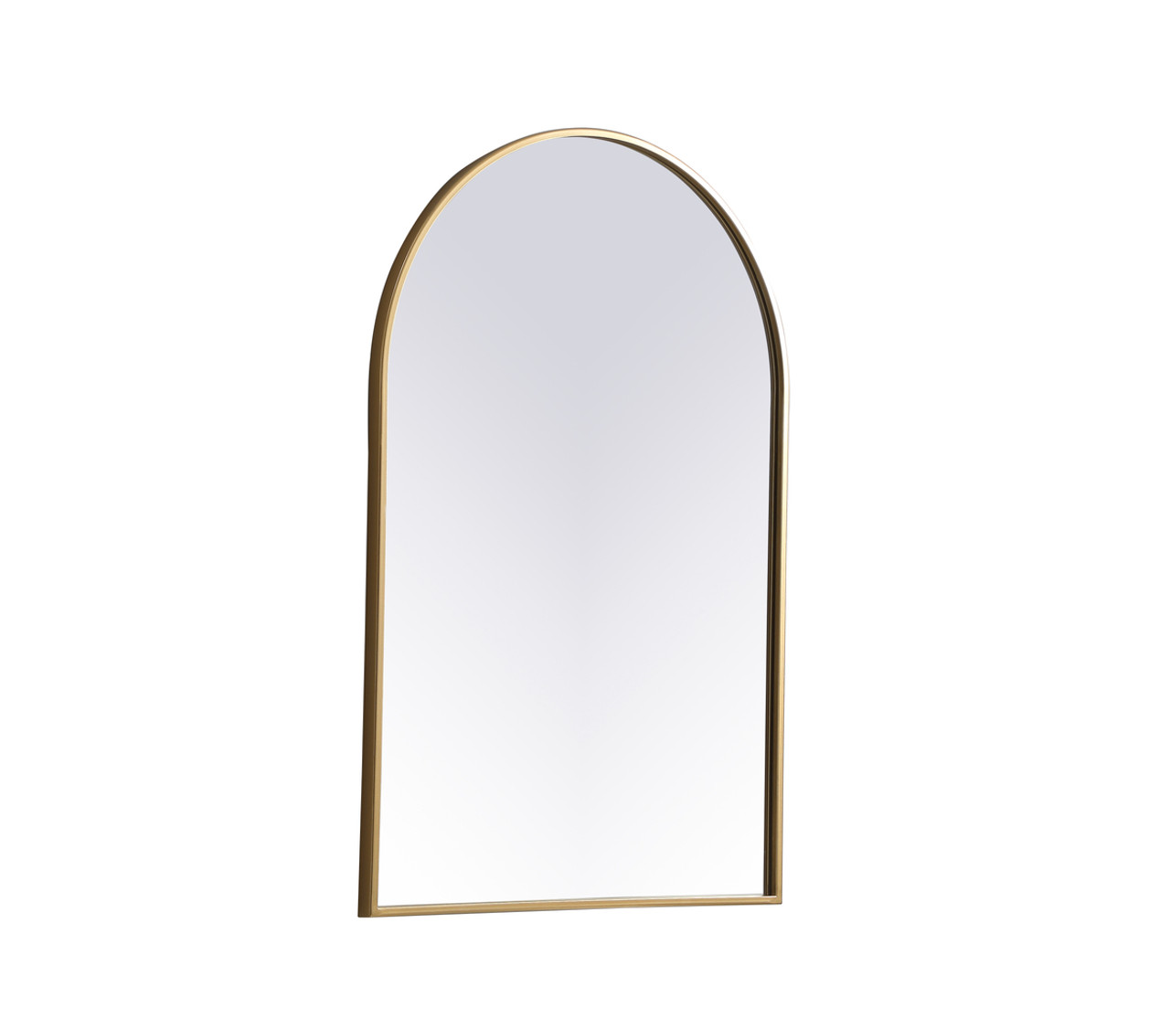 Elegant Decor MR1A2436BRS Metal Frame Arch Mirror 24x36 Inch in Brass