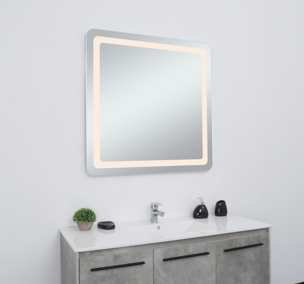 Elegant Decor MRE33636 Genesis 36in x 36in soft edge LED mirror