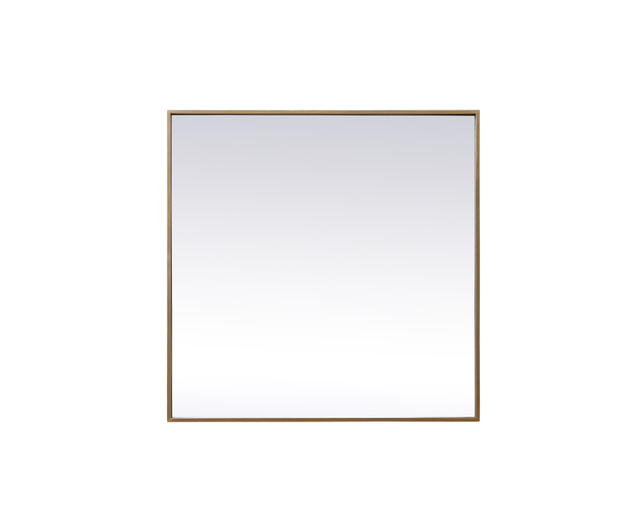 Elegant Decor MR43030BR Metal Frame Square Mirror 30 inch in Brass