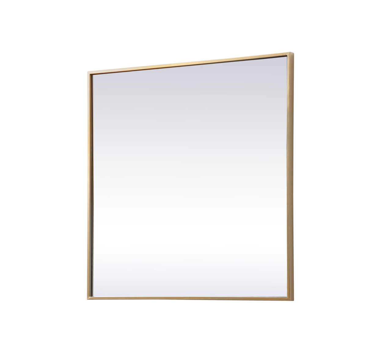 Elegant Decor MR43030BR Metal Frame Square Mirror 30 inch in Brass