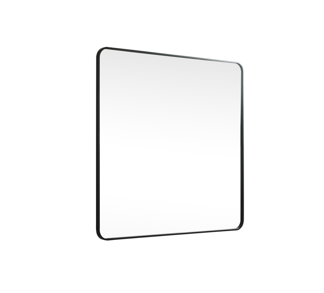 Elegant Decor MR804242BK Soft corner metal square mirror 42x42 inch in Black