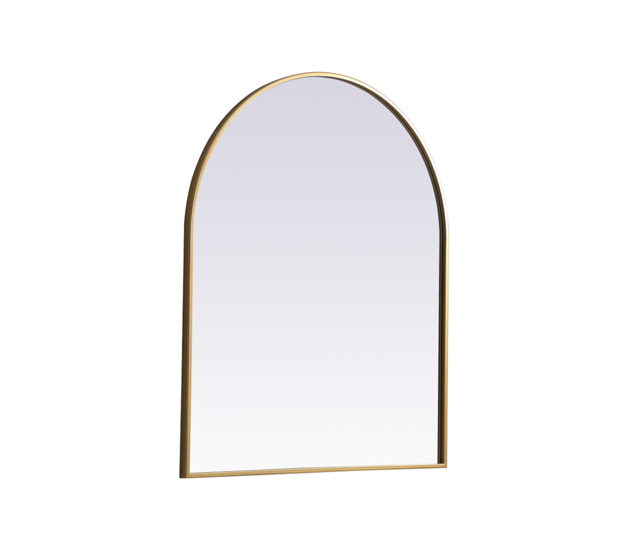 Elegant Decor MR1A3036BRS Metal Frame Arch Mirror 30x36 Inch in Brass