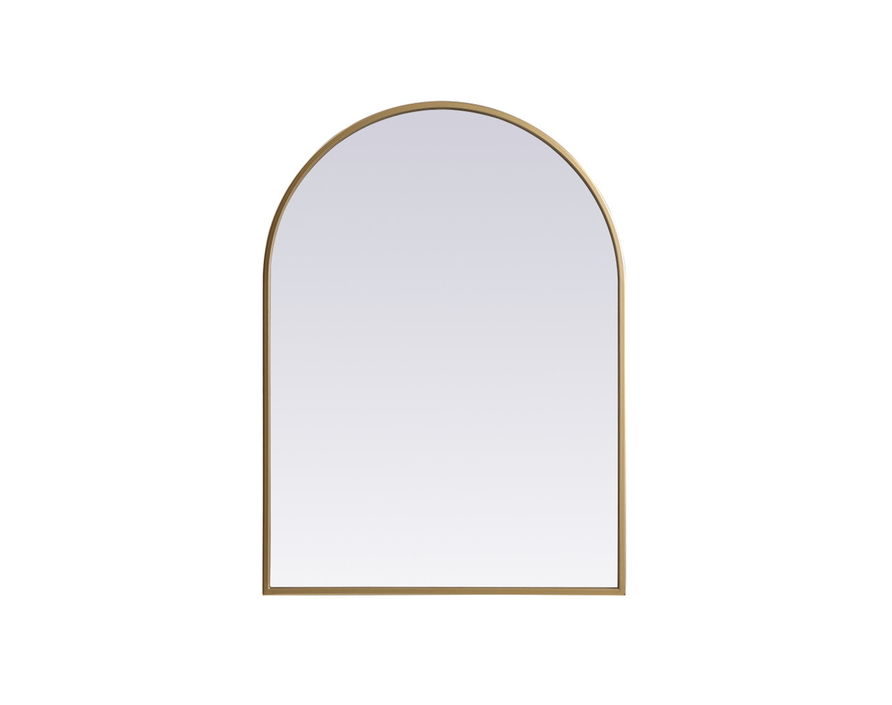 Elegant Decor MR1A2230BRS Metal Frame Arch Mirror 22x30 Inch in Brass