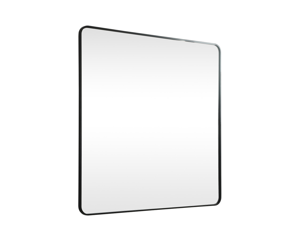 Elegant Decor MR804848BK Soft corner metal square mirror 48x48 inch in Black
