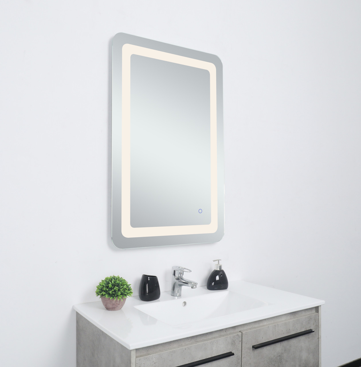 Elegant Decor MRE31830 Genesis 18in x 30in soft edge LED mirror