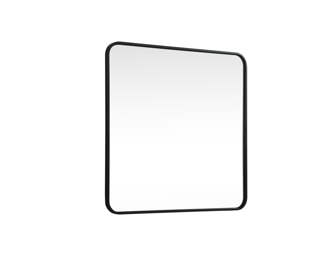 Elegant Decor MR803030BK Soft corner metal square mirror 30x30 inch in Black