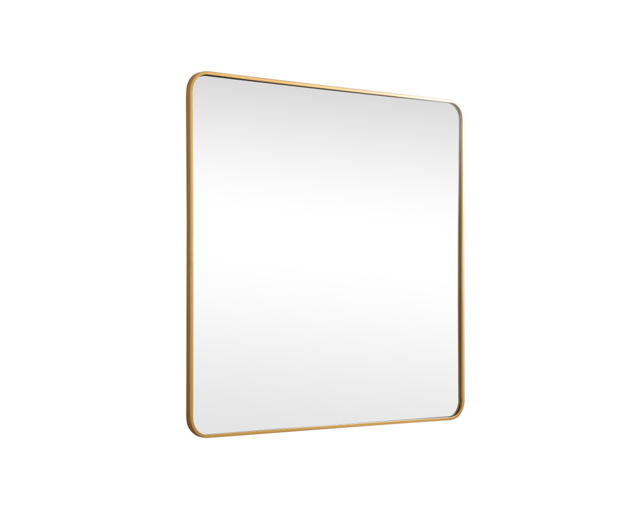 Elegant Decor MR804848BR Soft corner metal square mirror 48x48 inch in Brass