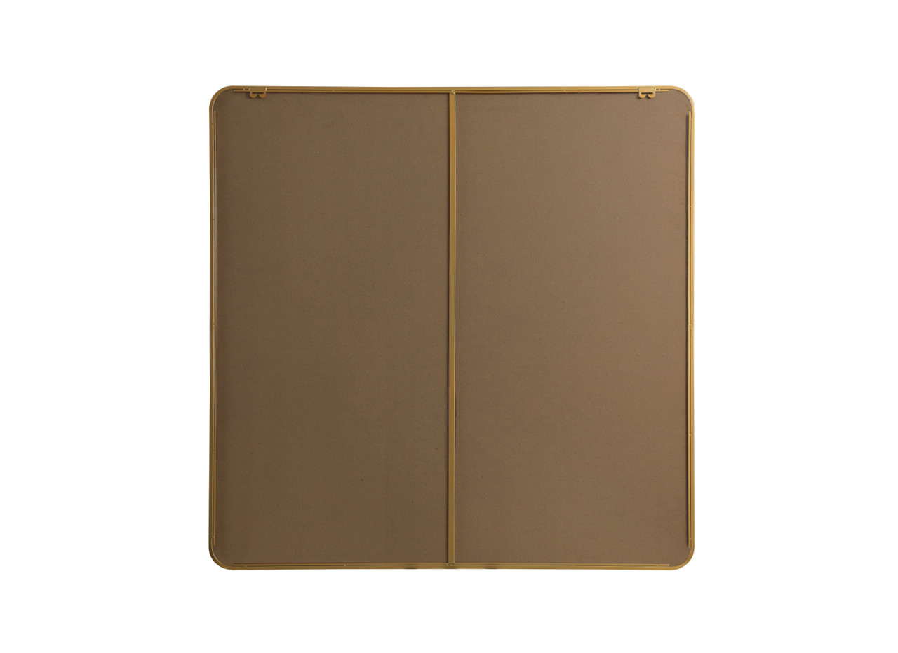Elegant Decor MR804848BR Soft corner metal square mirror 48x48 inch in Brass