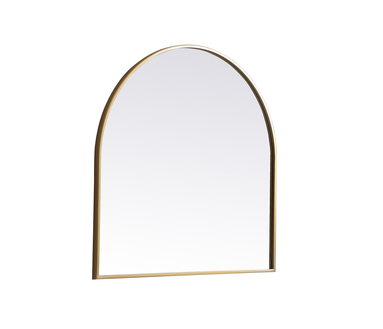 Elegant Decor MR1A3030BRS Metal Frame Arch Mirror 30x30 Inch in Brass