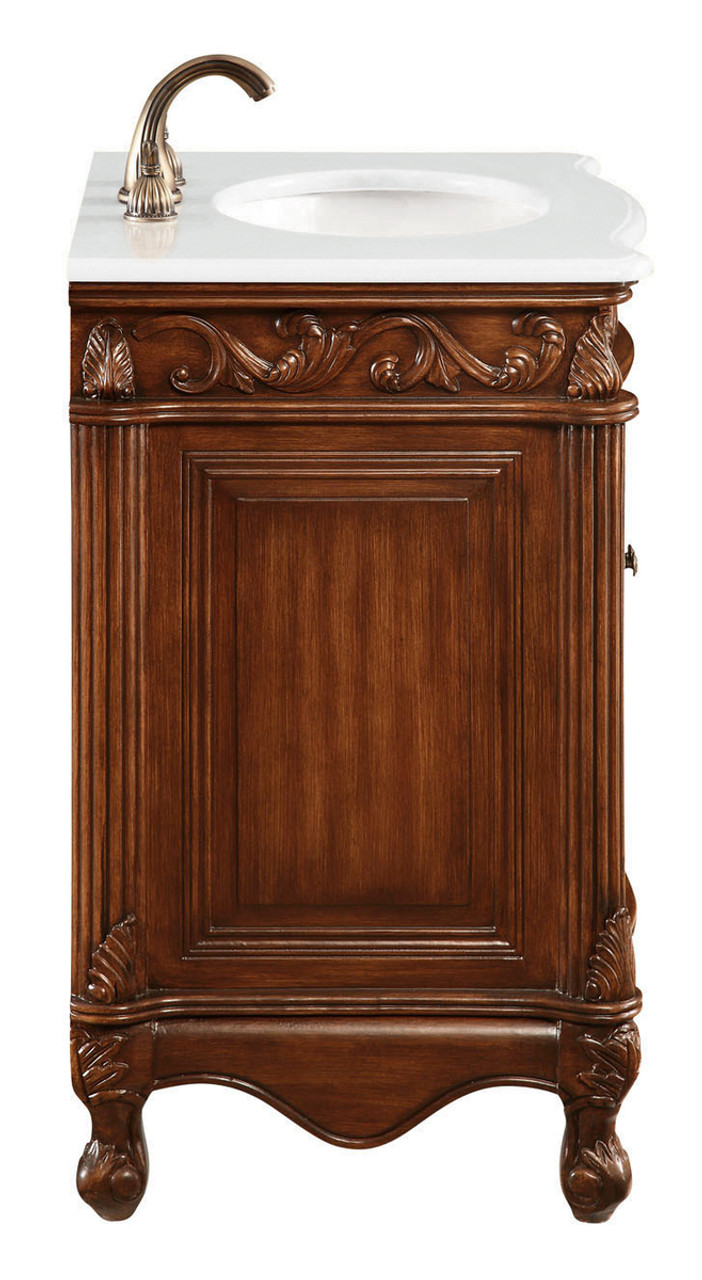 Elegant Kitchen and Bath VF-1007-VW 27 inch Single Bathroom vanity in Brown with ivory white engineered marble Elegant Kitchen and Bath VF-1007-VW 27 inch Single Bathroom vanity in Brown with ivory white engineered marble