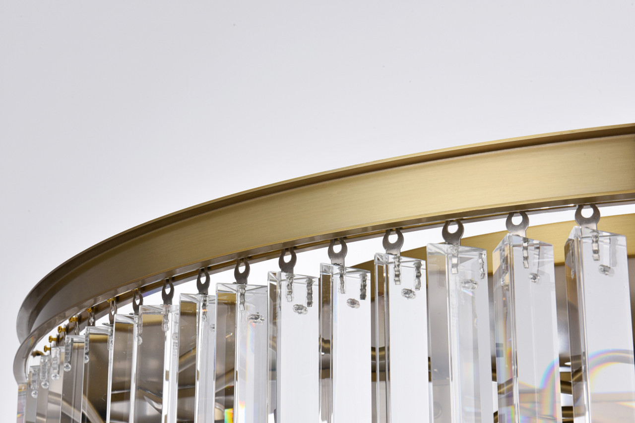 Elegant Lighting 1208G43SG/RC Sydney 43.5 inch round crystal chandelier in satin gold