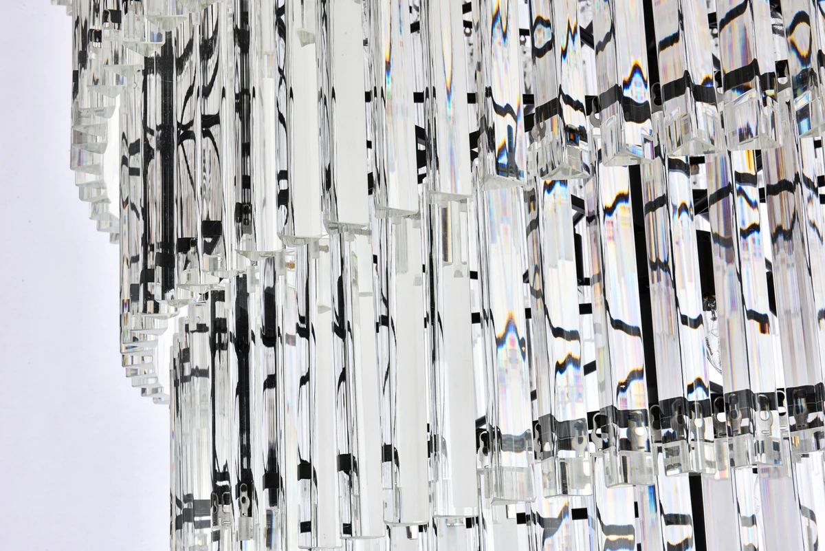 Elegant Lighting 1201SR48MB/RC Sydney 48 inch spiral crystal chandelier in matte black