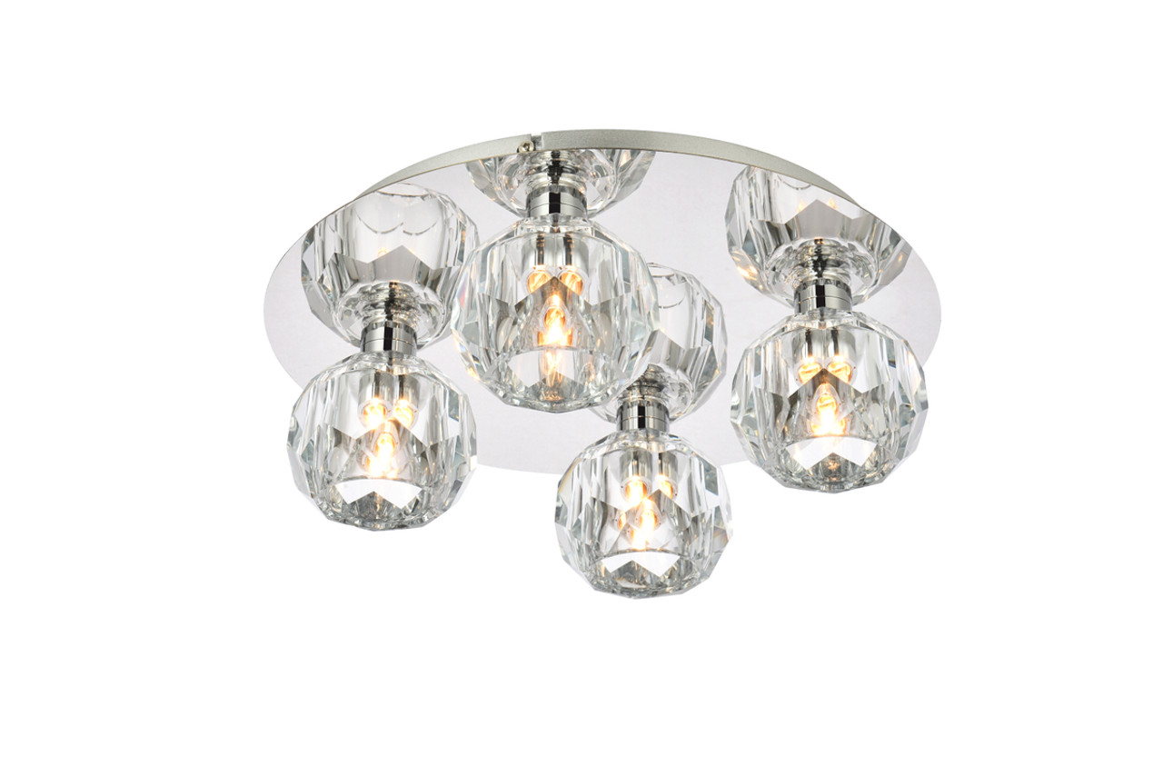 Elegant Lighting 3509F14C Graham 4 Light Ceiling Lamp in Chrome