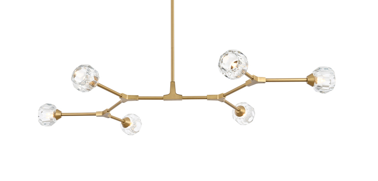 Elegant Lighting 3508D50G Zayne 6 Light Pendant in Gold