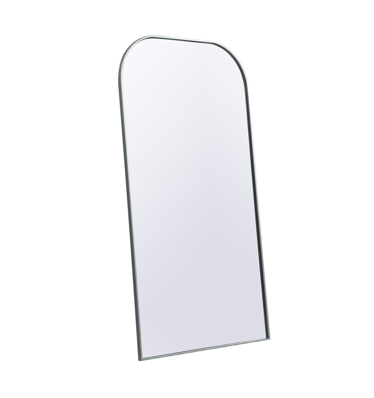 Elegant Decor MR1B3566SIL Metal Frame Arch Full Length Mirror 35x66 Inch in Silver