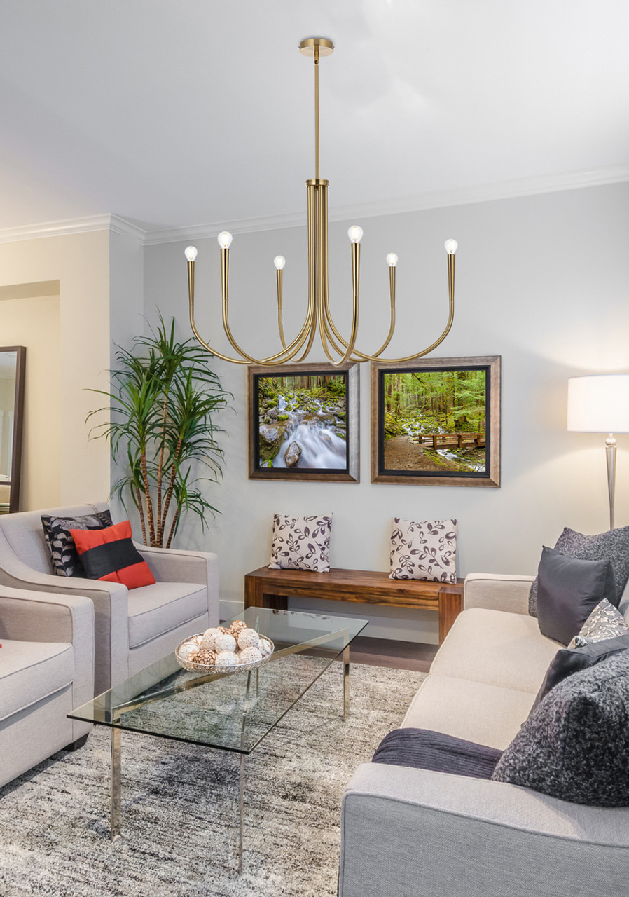 Living District LD722D36SG Layne 36 inch chandelier in Gold