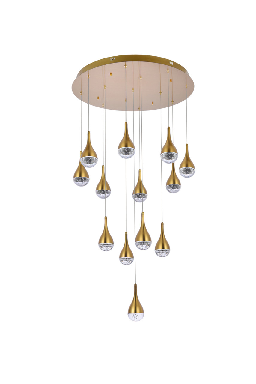 Elegant Lighting 3813D30SG Amherst 30 inch LED chandelier in satin gold Elegant Lighting 3813D30SG Amherst 30 inch LED chandelier in satin gold