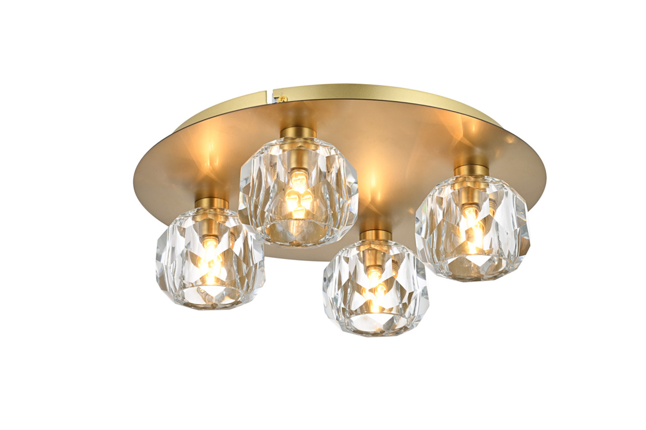 Elegant Lighting 3509F14G Graham 4 Light Ceiling Lamp in Gold