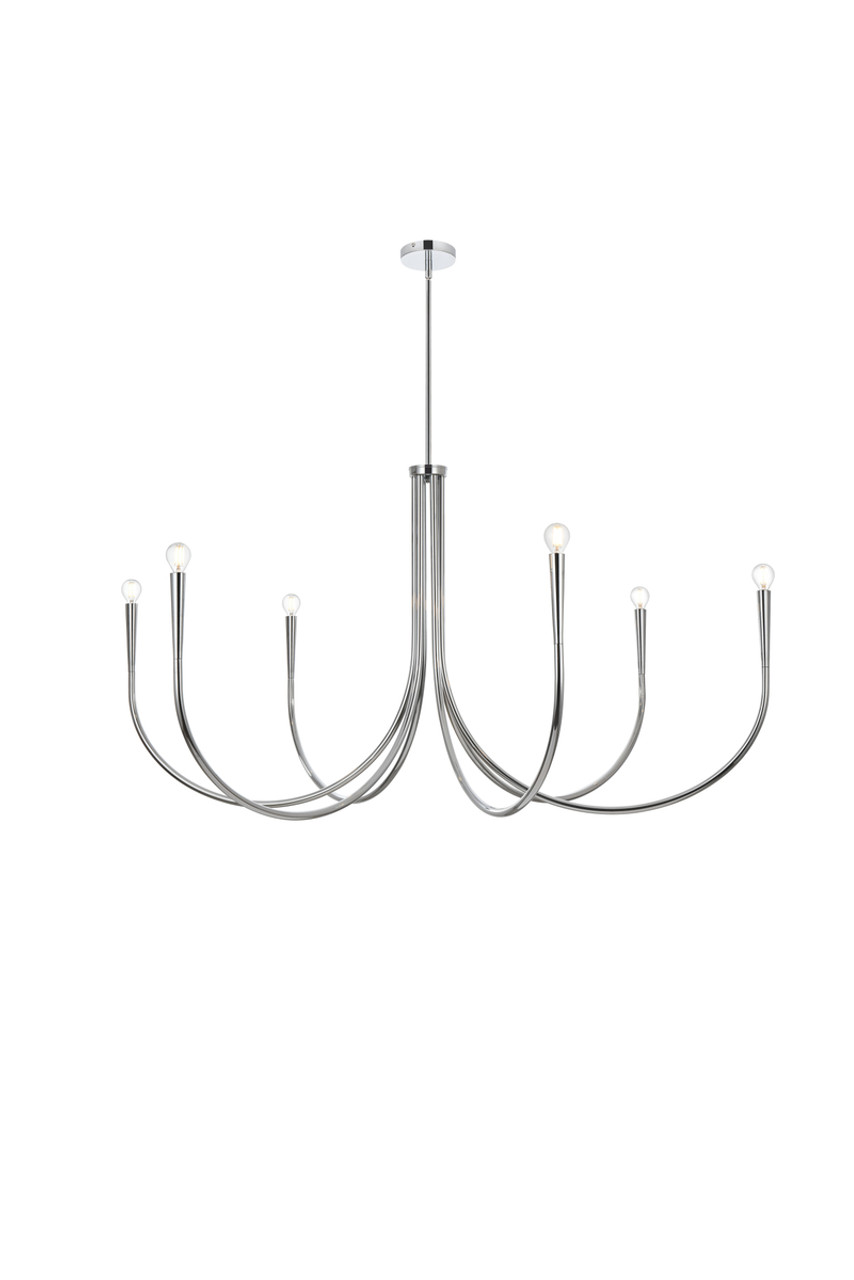 Living District LD722D55C Layne 55 inch chandelier in Chrome