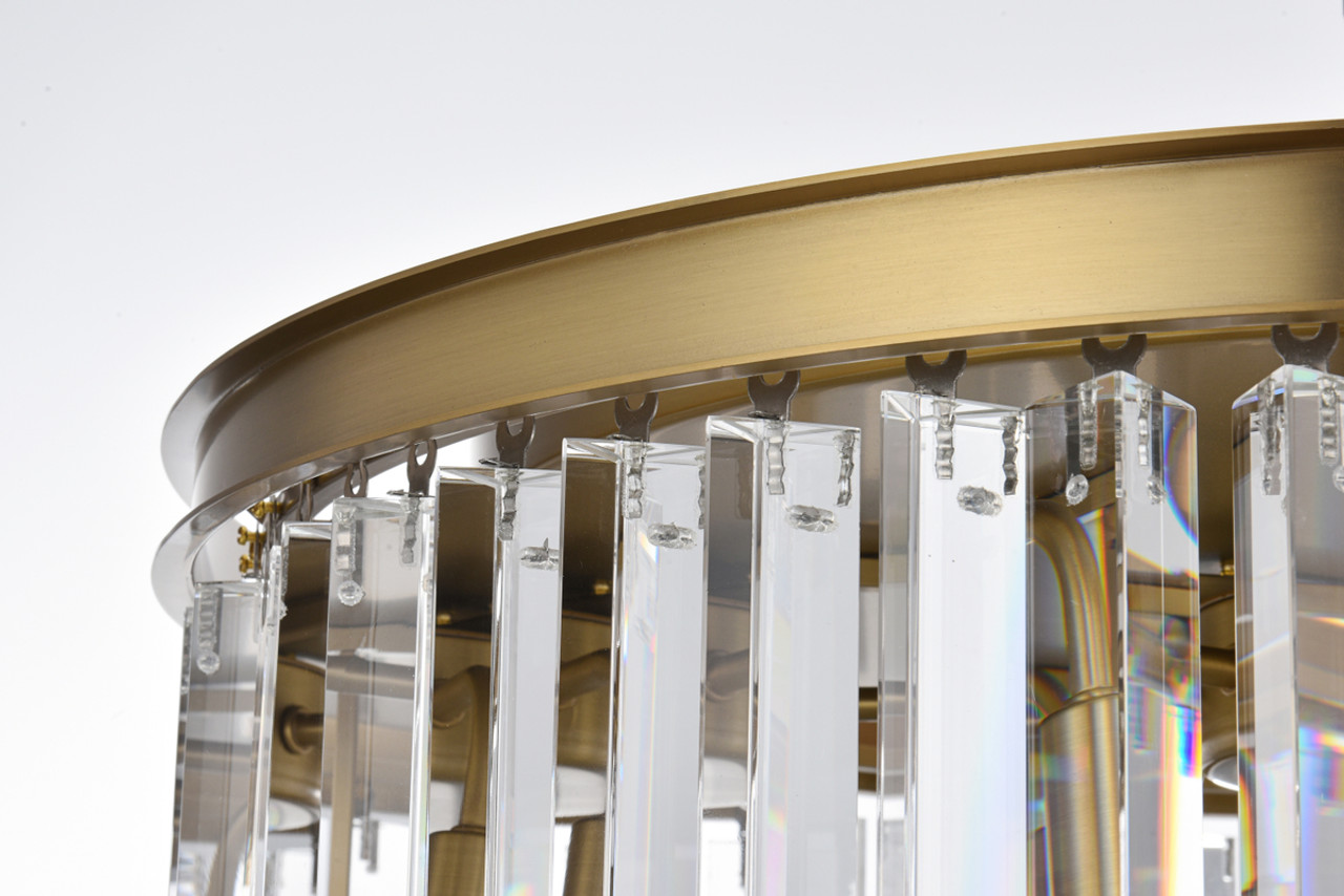 Elegant Lighting 1208D26SG/RC Sydney 26 inch round crystal chandelier in satin gold