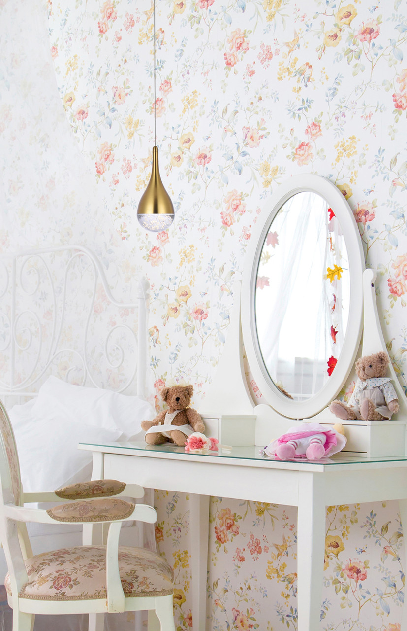 Elegant Lighting 3801D4SG Amherst 5 inch LED pendant in satin gold Elegant Lighting 3801D4SG Amherst 5 inch LED pendant in satin gold