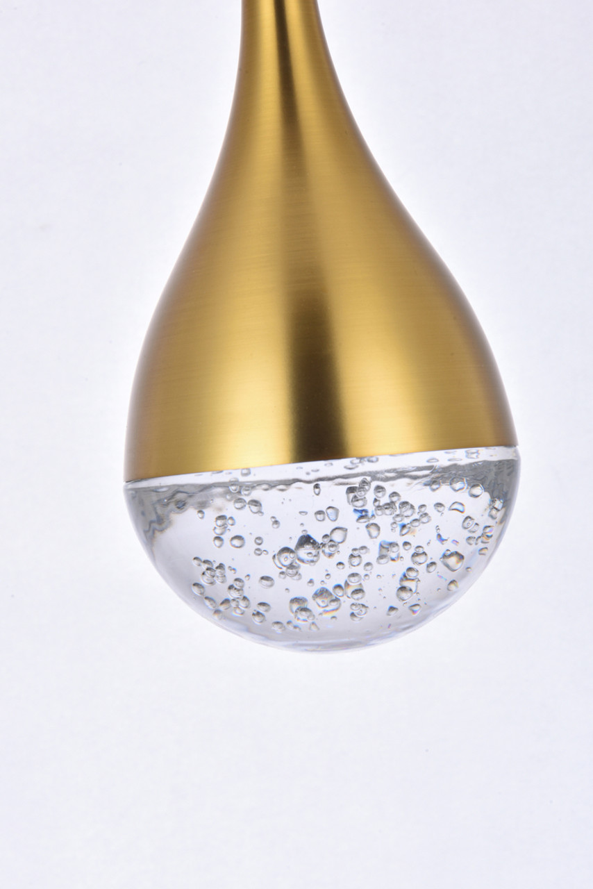 Elegant Lighting 3801D4SG Amherst 5 inch LED pendant in satin gold