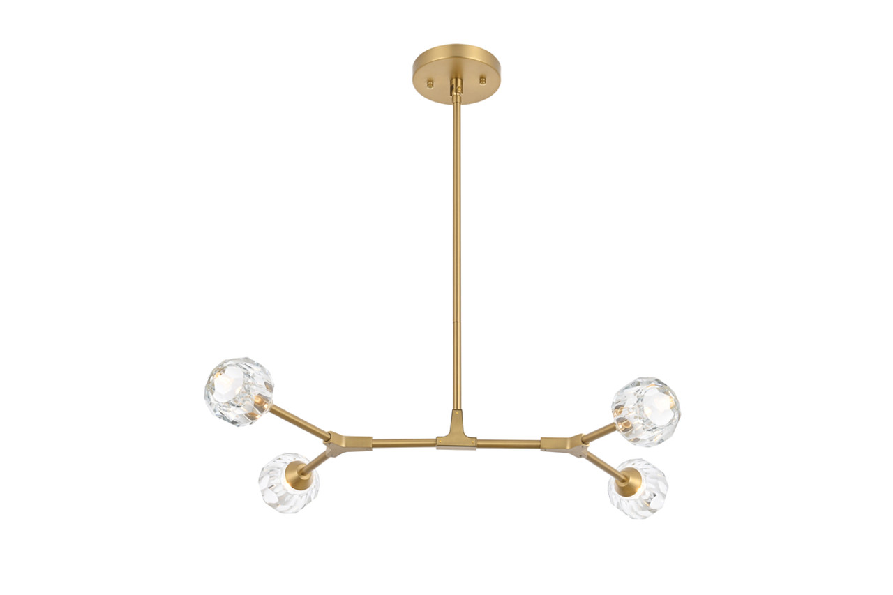 Elegant Lighting 3508D30G Zayne 4 Light Pendant in Gold