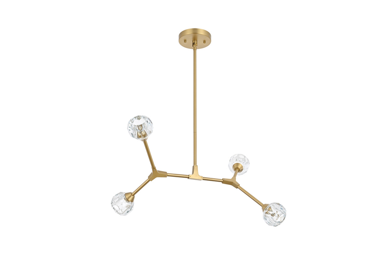 Elegant Lighting 3508D30G Zayne 4 Light Pendant in Gold