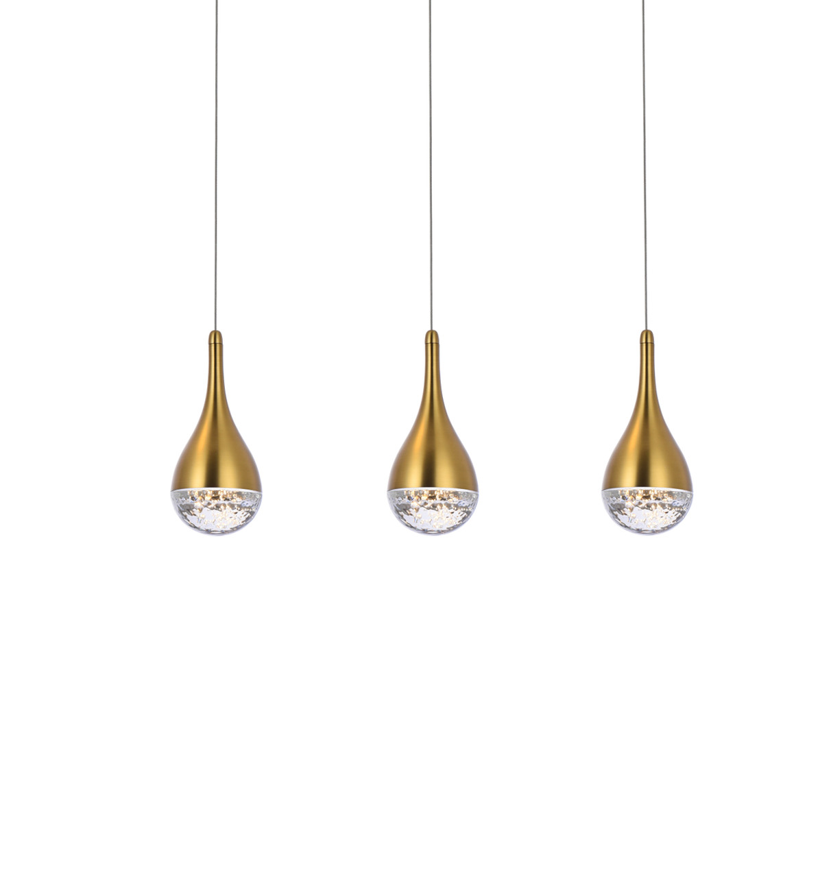 Elegant Lighting 3803D24SG Amherst 24 inch LED pendant in satin gold