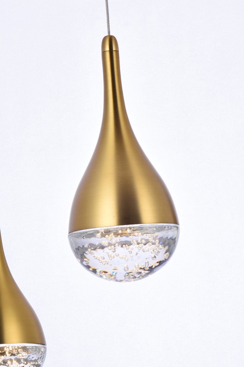 Elegant Lighting 3803D24SG Amherst 24 inch LED pendant in satin gold