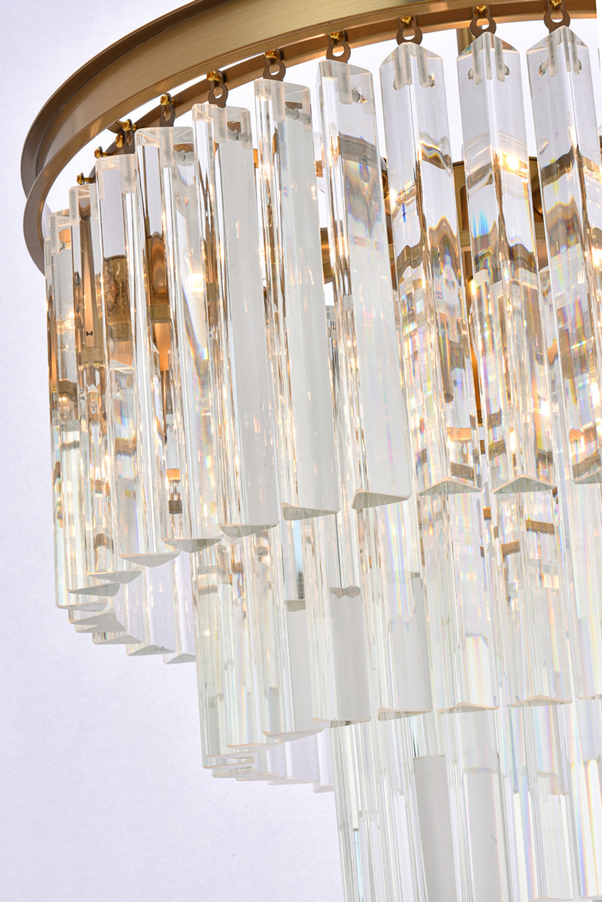Elegant Lighting 1201D20SG/RC Sydney 20 inch round crystal chandelier in satin gold