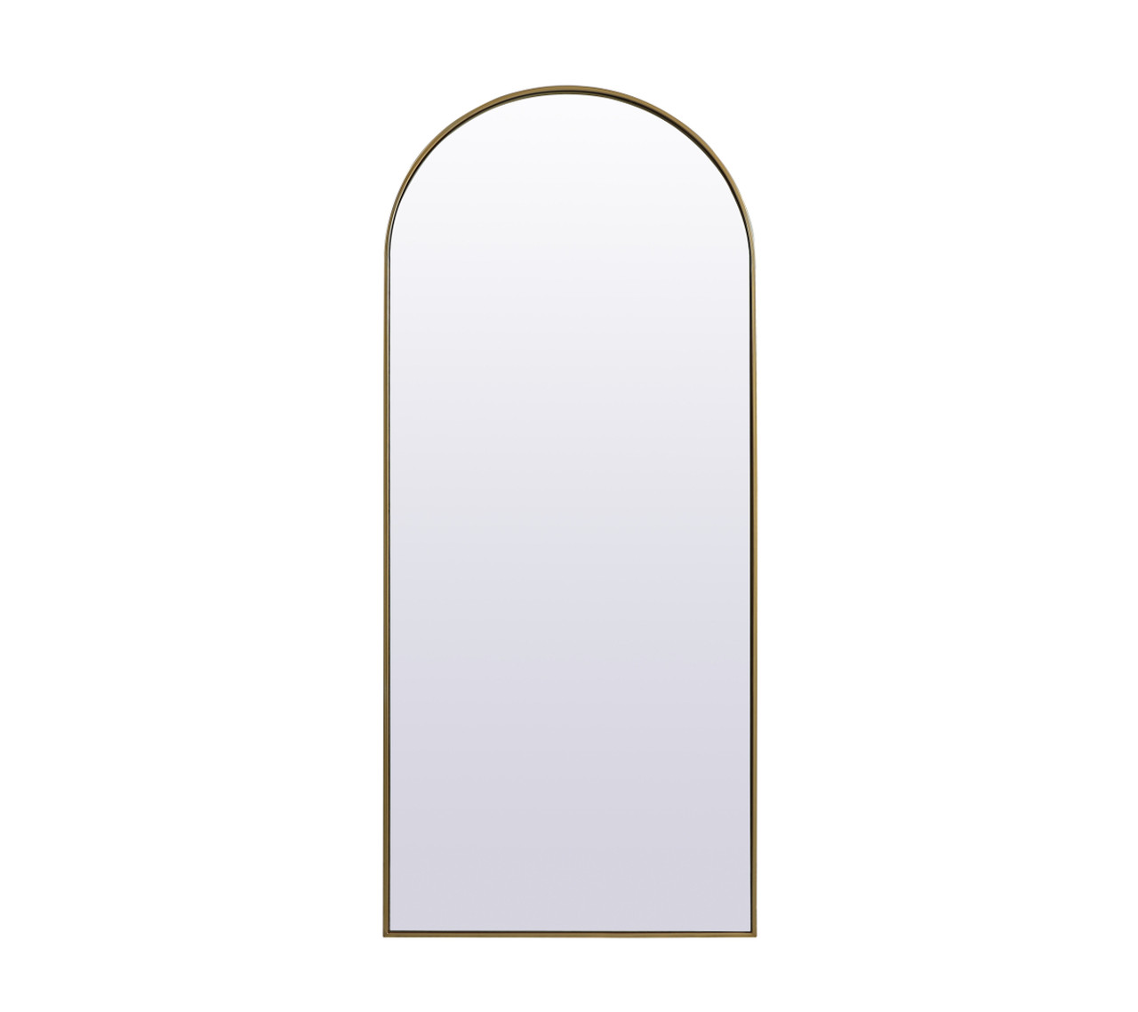 Elegant Decor MR1A3276BRS Metal Frame Arch Full Length Mirror 32x76 Inch in Brass