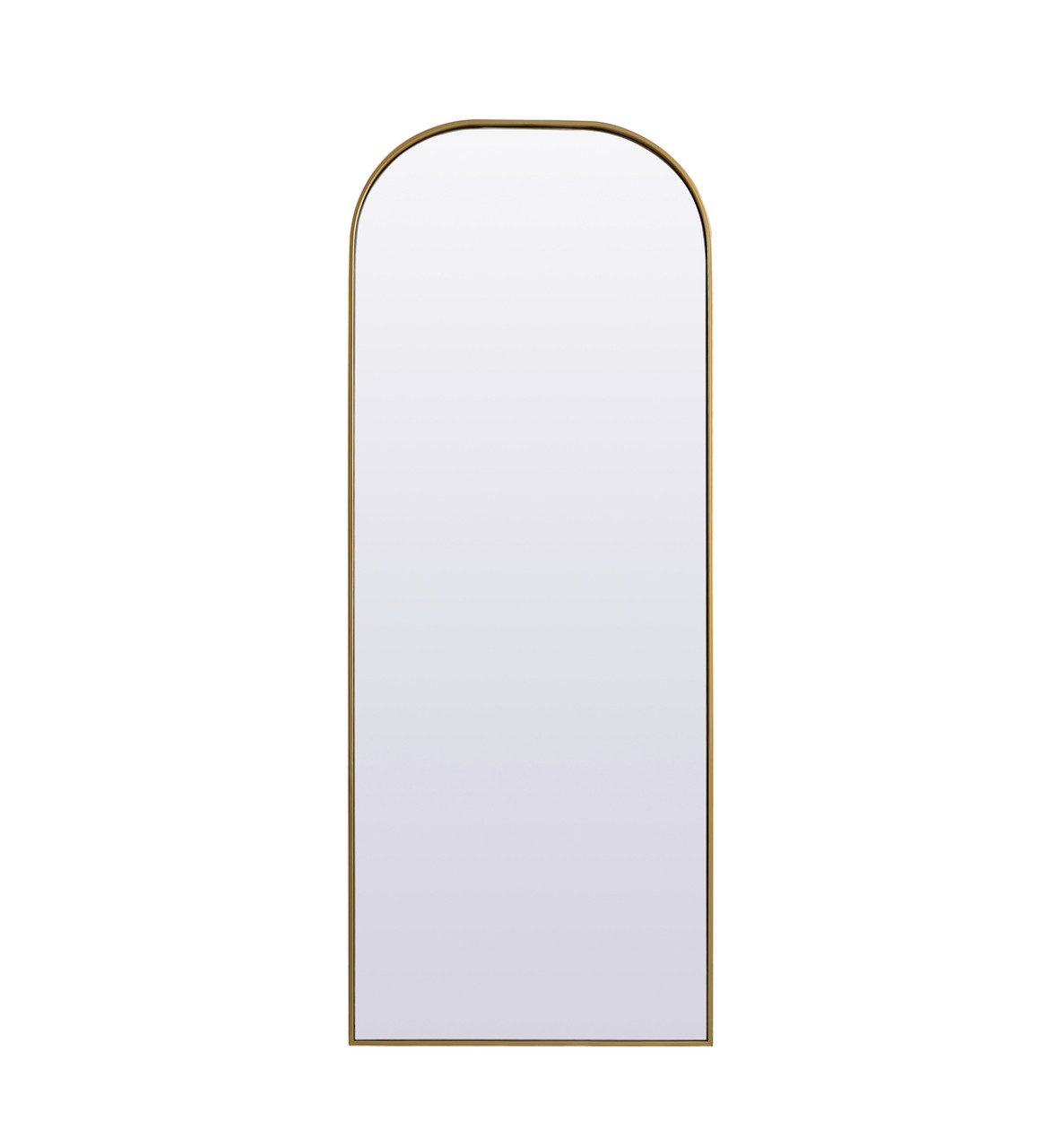 Elegant Decor MR1B2874BRS Metal Frame Arch Full Length Mirror 28x74 Inch in Brass