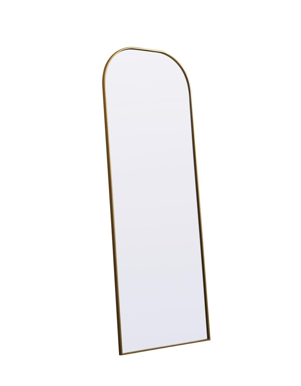 Elegant Decor MR1B2874BRS Metal Frame Arch Full Length Mirror 28x74 Inch in Brass