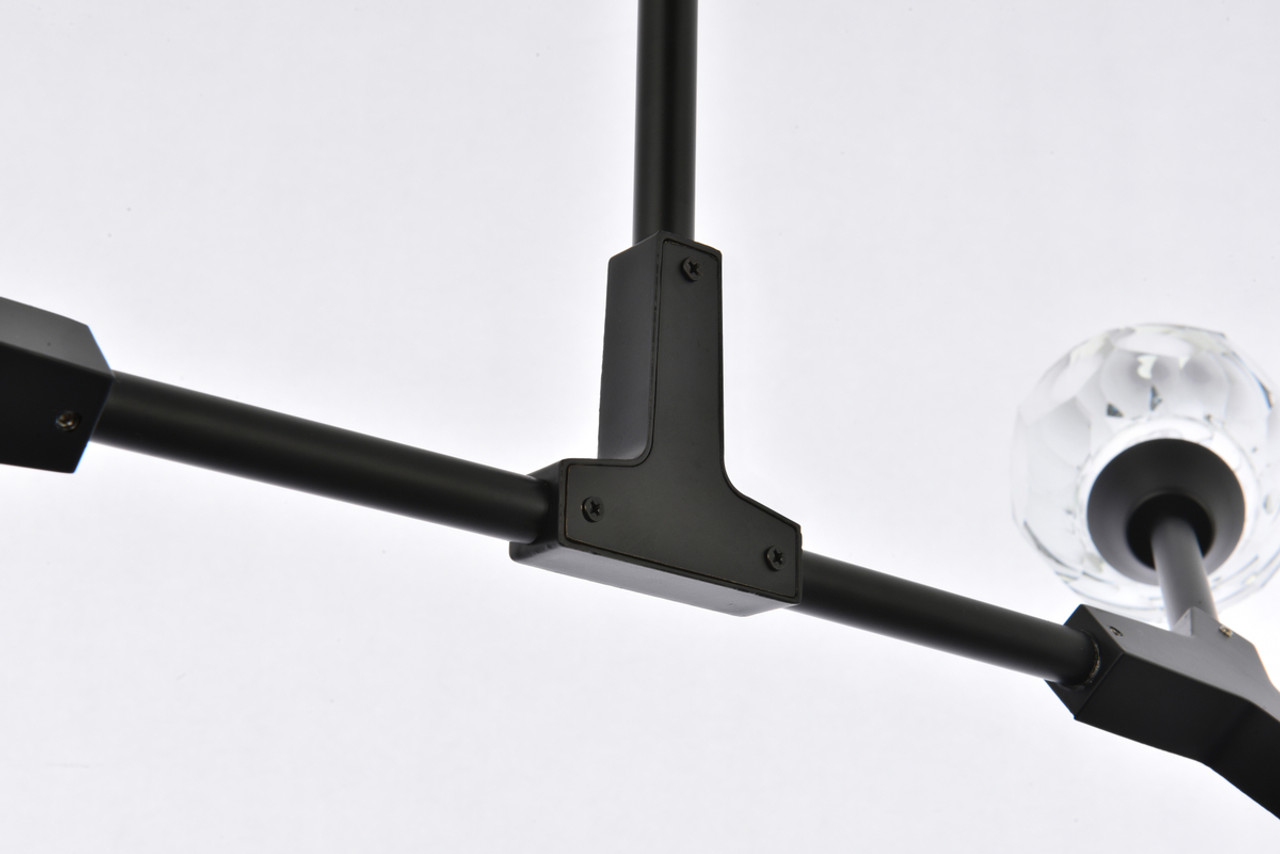 Elegant Lighting 3508D30BK Zayne 4 Light Pendant in Black