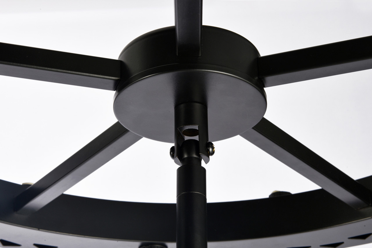 Elegant Lighting 6200G36L3BK Serephina 36 inch 3 tiers crystal round chandelier light in black