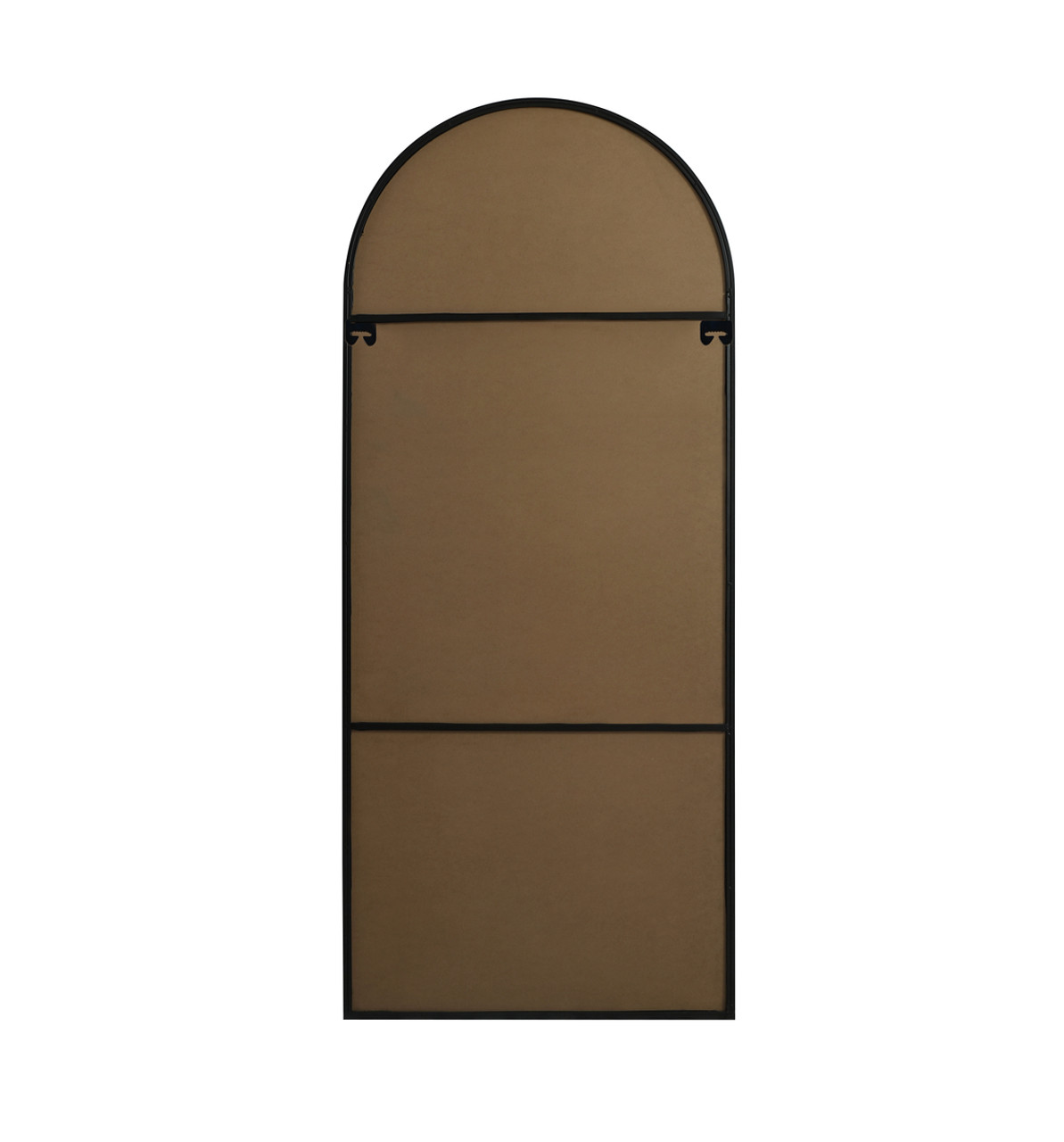 Elegant Decor MR1A3276BLK Metal Frame Arch Full Length Mirror 32x76 Inch in Black