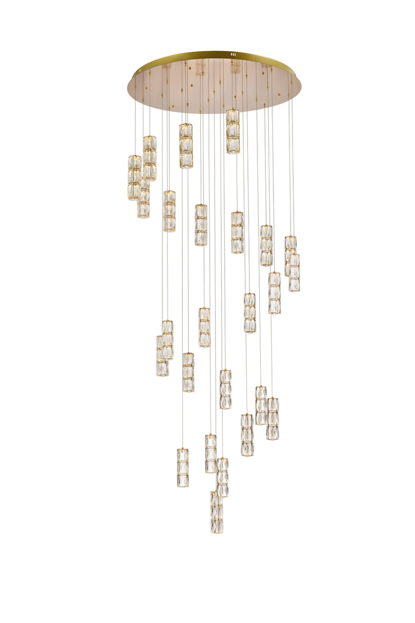 Elegant Lighting 3500D42G Polaris 42 inch LED chandelier in gold
