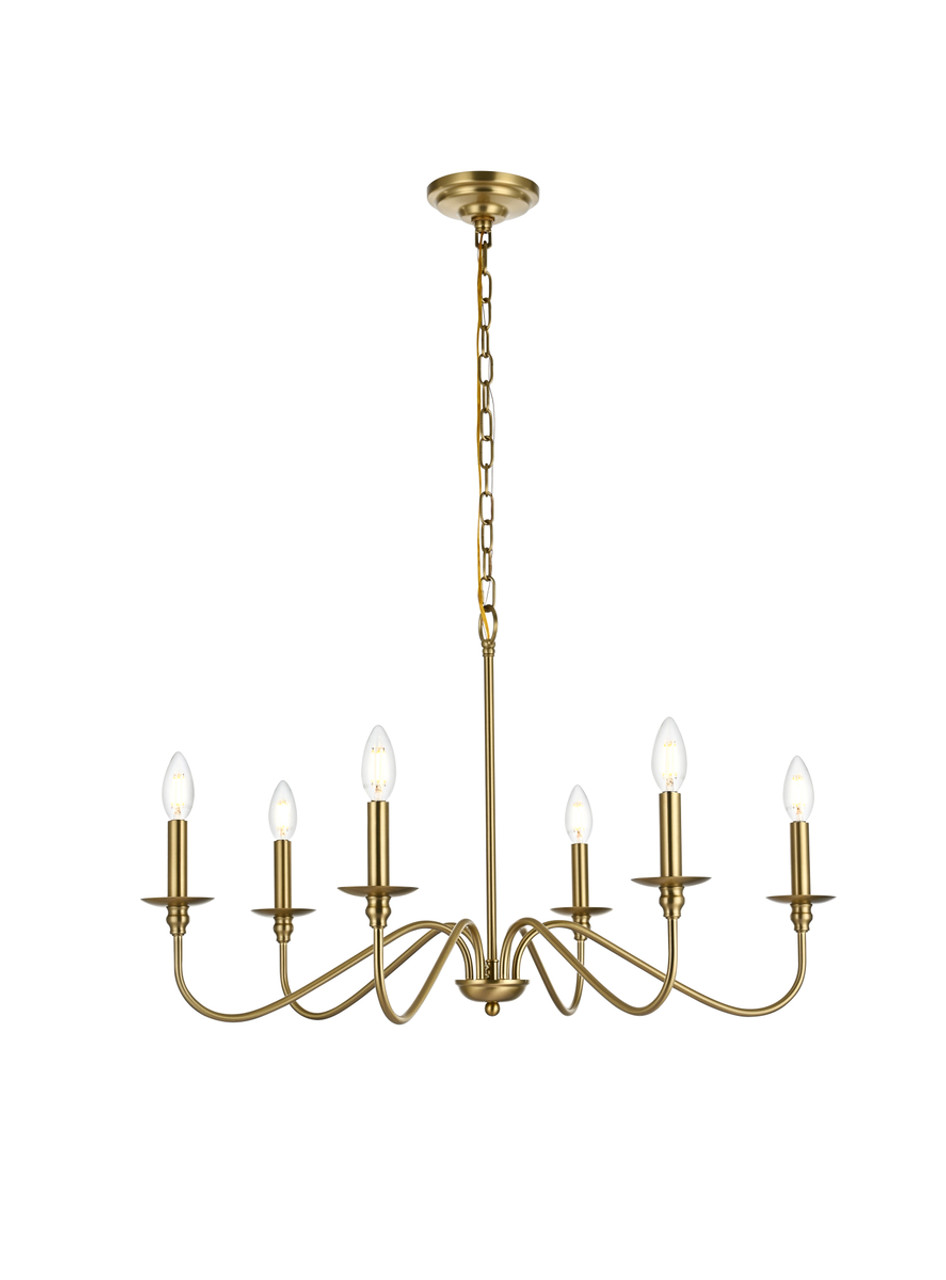 Living District LD5056D30SG Rohan 30 inch chandelier in Satin Gold