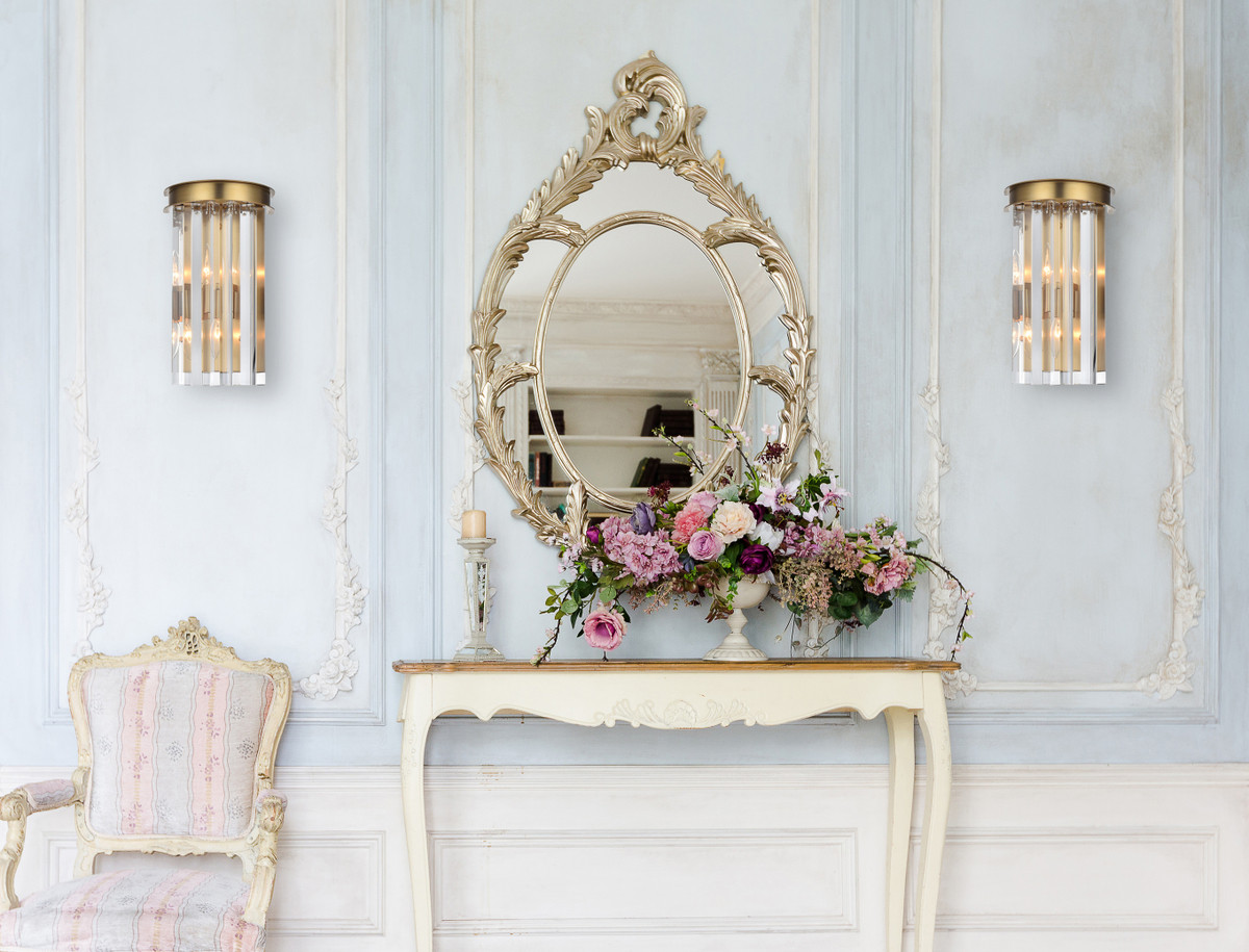 Elegant Lighting 1208W8SG/RC Sydney 8 inch crystal wall sconce in satin gold