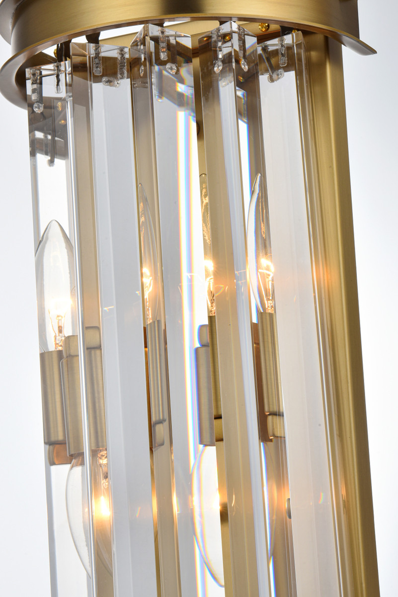 Elegant Lighting 1208W8SG/RC Sydney 8 inch crystal wall sconce in satin gold